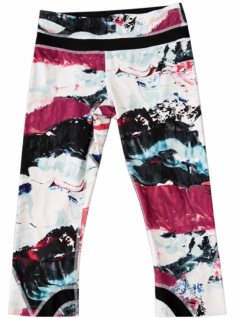 Lululemon athletica Marble-Stripe Leggings in Purple, Black, White